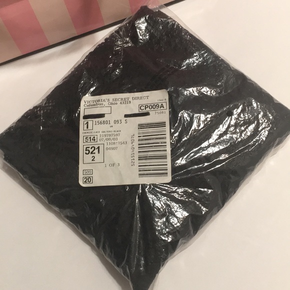 🖤VICTORIA’S SECRET💖BLACK LACE HALTER CHEMISE/THONG - Picture 6 of 8